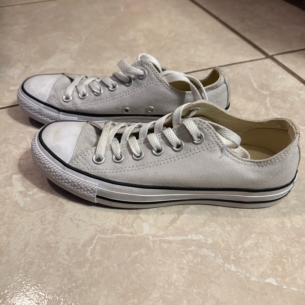 Converse Grey, White, and Black Low-Top Sneakers